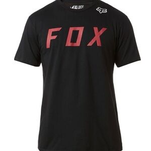 Fox Men's Black Tee with Red Logo